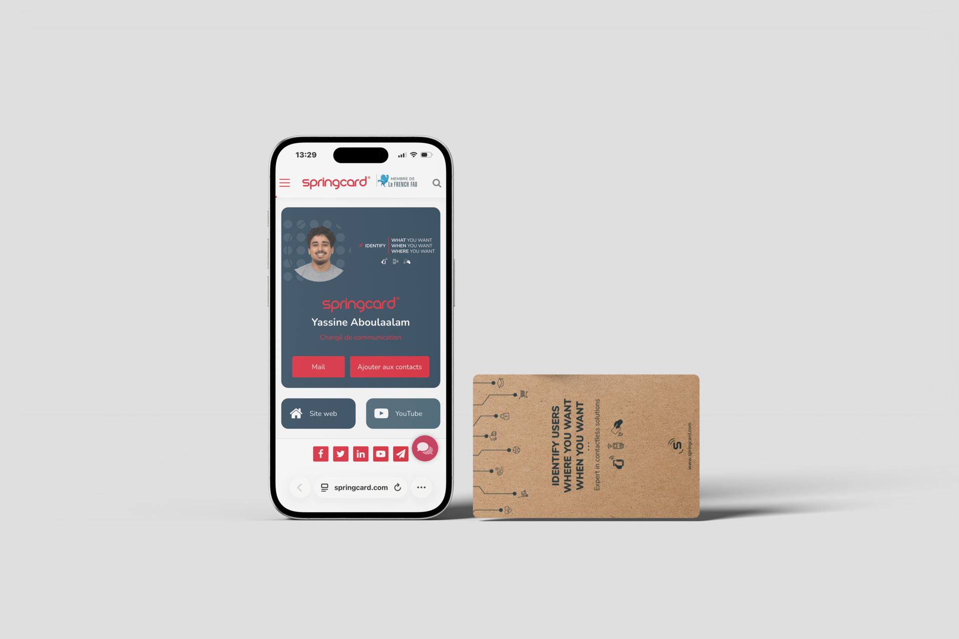 Carte NFC SpringCard utilisée en salon