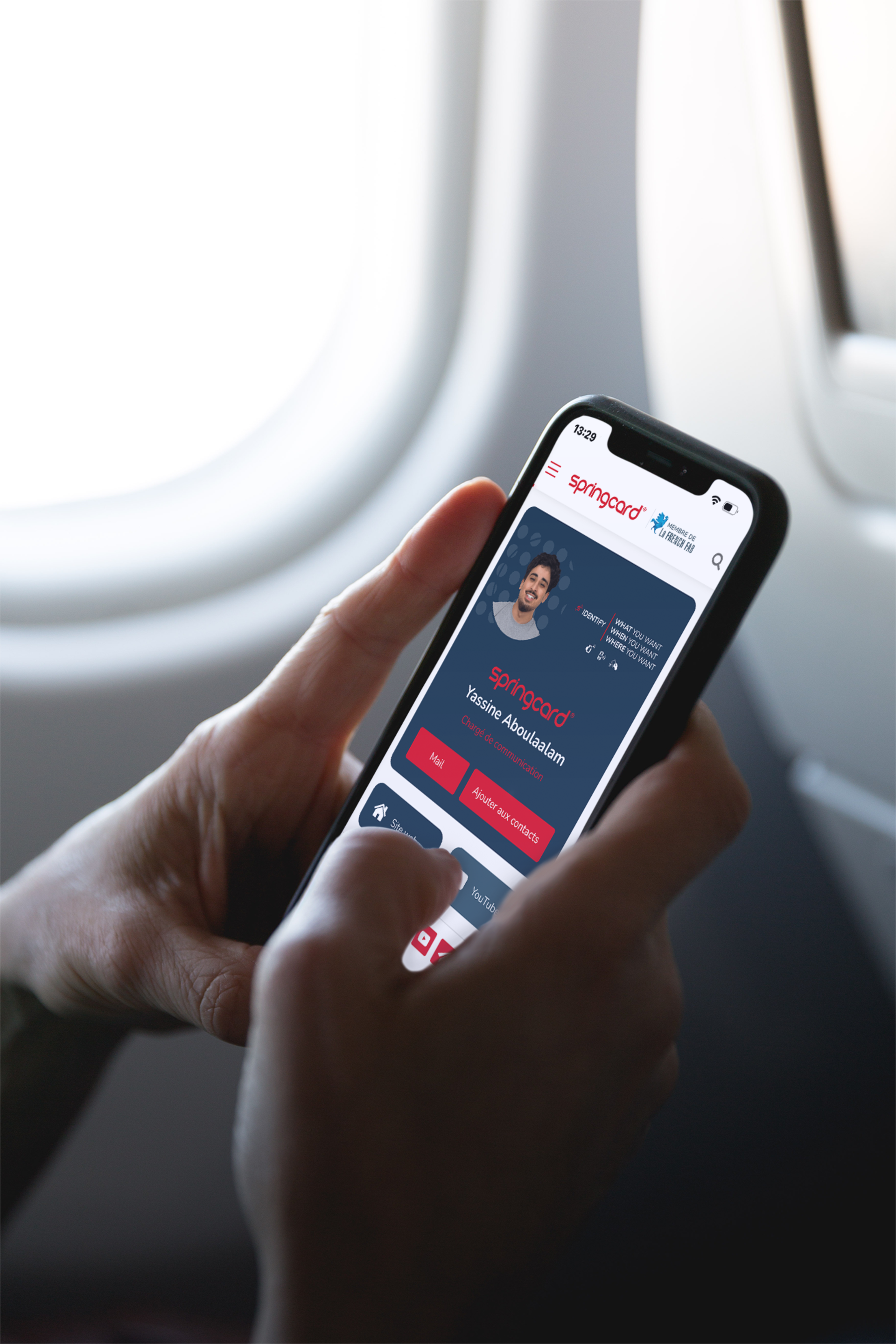 Aperçu des cartes contacts sur le site SpringCard